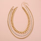 Fashion Classic 3 Layer Gold Color Chocker Necklaces