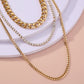 Fashion Classic 3 Layer Gold Color Chocker Necklaces