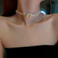 Pearl Rhinestone Choker Necklace